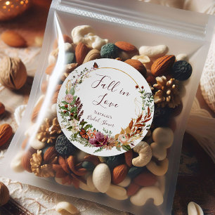 Rustikale Herbst-Blumen-Hochzeit-Dankeschön Runder Aufkleber