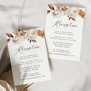 Rustikale Herbst-Blumen-Hochzeitsempfang Begleitkarte