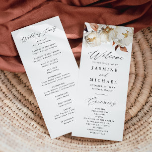 Rustikale Herbst-Blumen-Hochzeitsprogramm