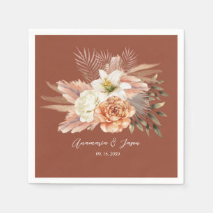 Rustikale Herbst-Blumen-Terrrakotta-Hochzeit Serviette