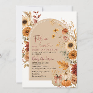 Rustikale Herbst-Blumenbogen-Baby-Party Einladung