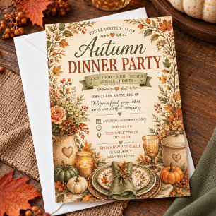Rustikale Herbst-Dinnerparty auf dem Bauernhof Einladung