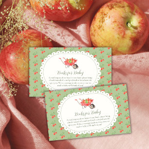Rustikale Herbst-Ernte-Apfel-Bücher für Baby-Party Begleitkarte