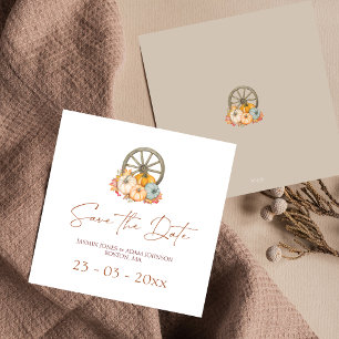 Rustikale Herbst-Ernte Pumpkins Hochzeit Save The Date