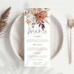 Rustikale Herbst Florals Pampas Grasses Hochzeit i Menükarte<br><div class="desc">Rustikale Herbst Florals Pampas Grasses Hochzeit im Herbst. Herbstfarbene Blütenblätter grenzen an die Spitze,  mit einem eleganten Menu-Skript und leicht zu personalisieren,  die Erholung des Textes auf Ihre Bedürfnisse.</div>