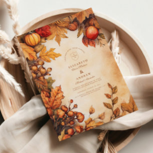 Rustikale Herbst-Hochzeit Einladung
