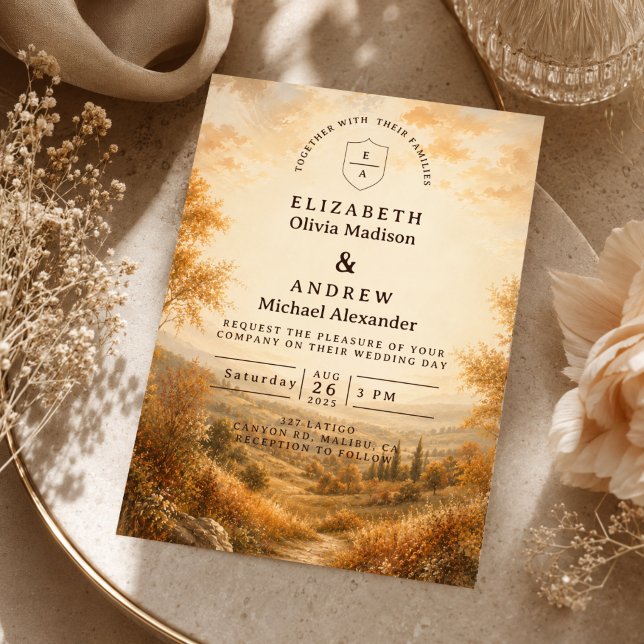 Rustikale Herbst-Hochzeit im Freien Einladung (Von Creator hochgeladen)