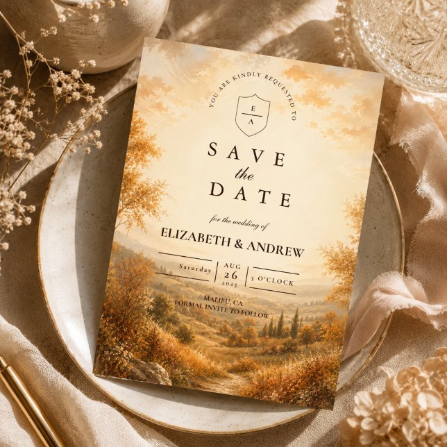 Rustikale Herbst-Hochzeit im Freien Save The Date (Von Creator hochgeladen)