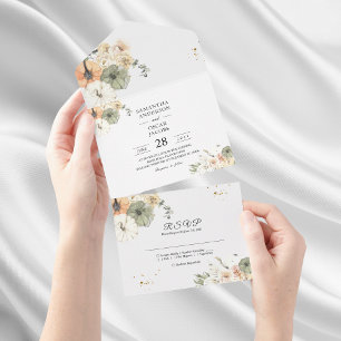 Rustikale Herbst-Hochzeit in einem Paket All In One Einladung