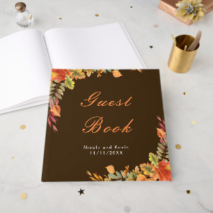 Rustikale Herbst-Hochzeit mit Laub Gästebuch
