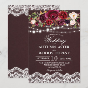 Rustikale Herbst-Hochzeitseinladung Einladung
