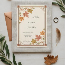 Rustikale Herbst-Hochzeitseinladungsvorlage