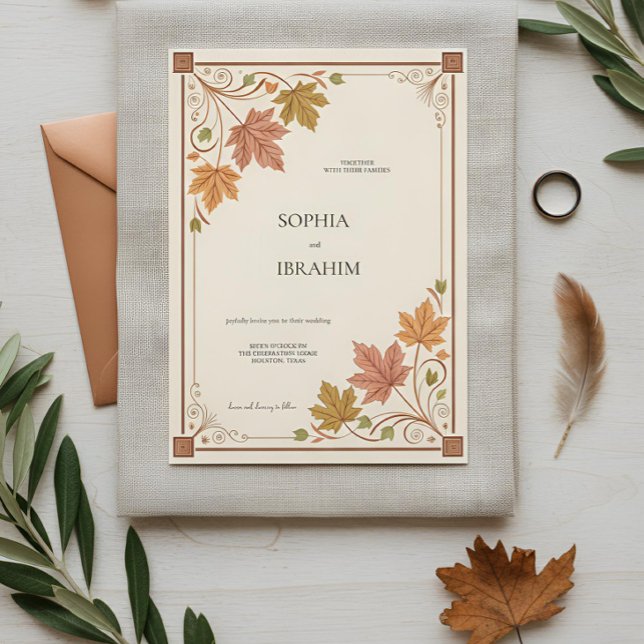 Rustikale Herbst-Hochzeitseinladungsvorlage Einladung (Von Creator hochgeladen)