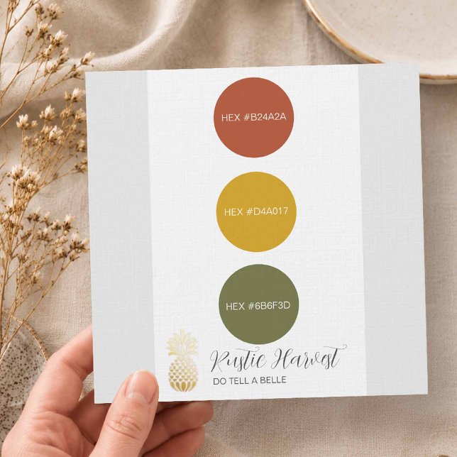 Rustikale Herbst-Hochzeitsfarben-Palette Einladung (rustic harvest fall wedding colors)