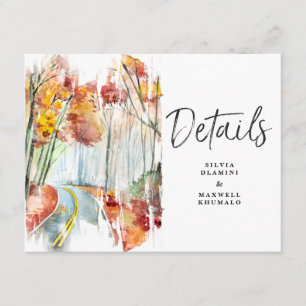 Rustikale Herbst-Hochzeitsgast-Details-Beilage Begleitkarte