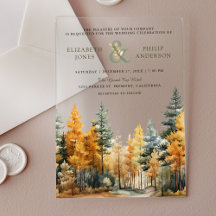 Rustikale Herbst-Kiefernbäume-Hochzeit