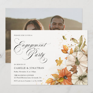 Rustikale Herbst-Kürbis-Hochzeitsankündigung Einladung