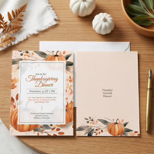Rustikale Herbst-Kürbisernte Thanksgiving-Einladun Einladung