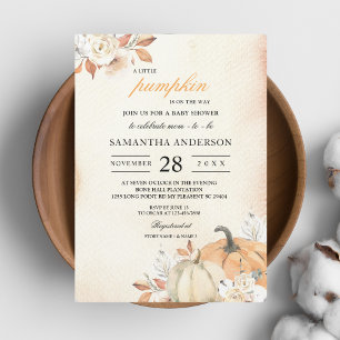 Rustikale Herbst-Orangenpumpen & Blume Einladung
