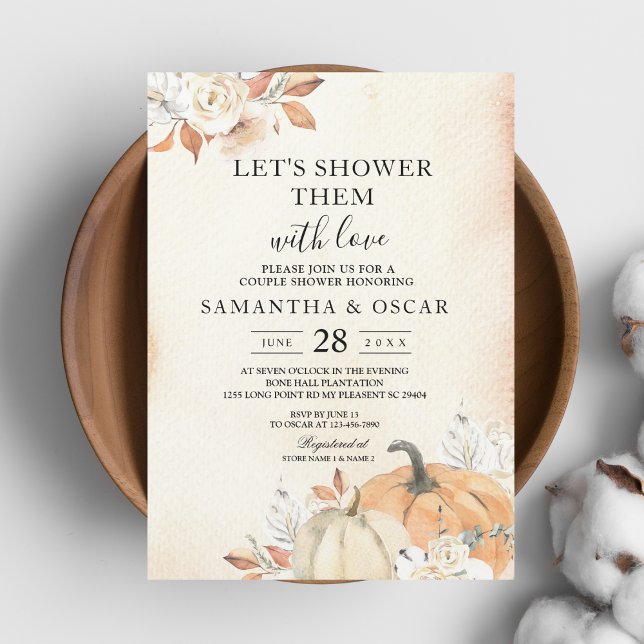 Rustikale Herbst-Orangenpumpen & Blume Einladung (Von Creator hochgeladen)