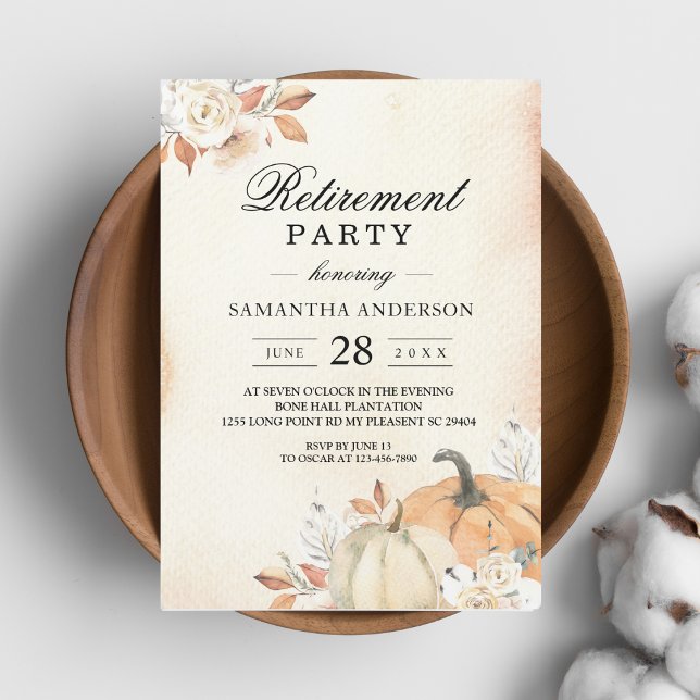 Rustikale Herbst-Orangenpumpen & Blume Einladung (Von Creator hochgeladen)