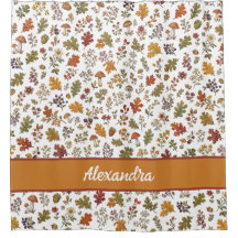 Rustikale Herbst-Pilz-Blätter-Wald-Monogramm-Name