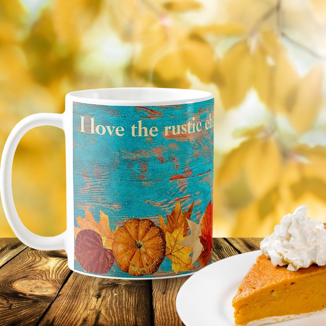 Rustikale Herbst Rote Blätter & Pumpkins Inspirati Kaffeetasse (Von Creator hochgeladen)