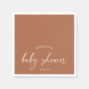 Rustikale Herbst-Terrakotta-Babyparty Serviette