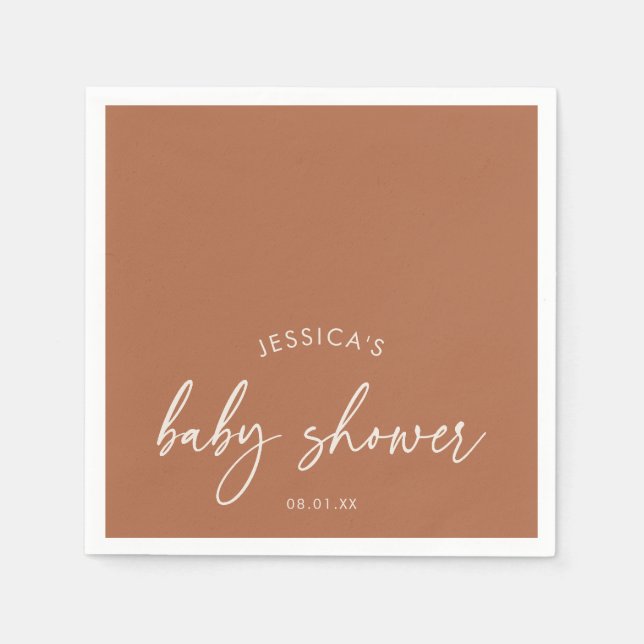 Rustikale Herbst-Terrakotta-Babyparty Serviette (Vorderseite)
