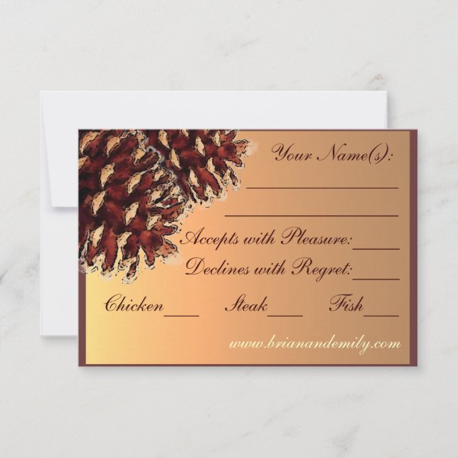 Rustikale Herbst-Themenkiefer RSVP-Karten RSVP Karte (Vorderseite)