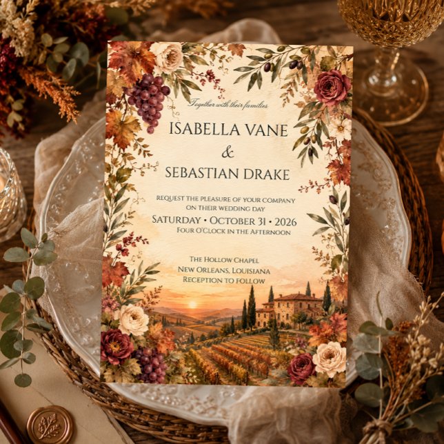 Rustikale Herbst-Weingut-Hochzeit  Einladung (Von Creator hochgeladen)