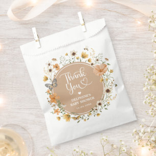 Rustikale Herbst-Wildblumen-Neutral-Baby-Party Geschenktütchen