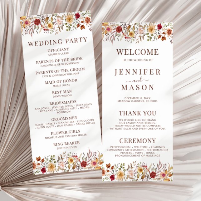 Rustikale Herbstauskälte Blume Hochzeitsprogramme (Von Creator hochgeladen)