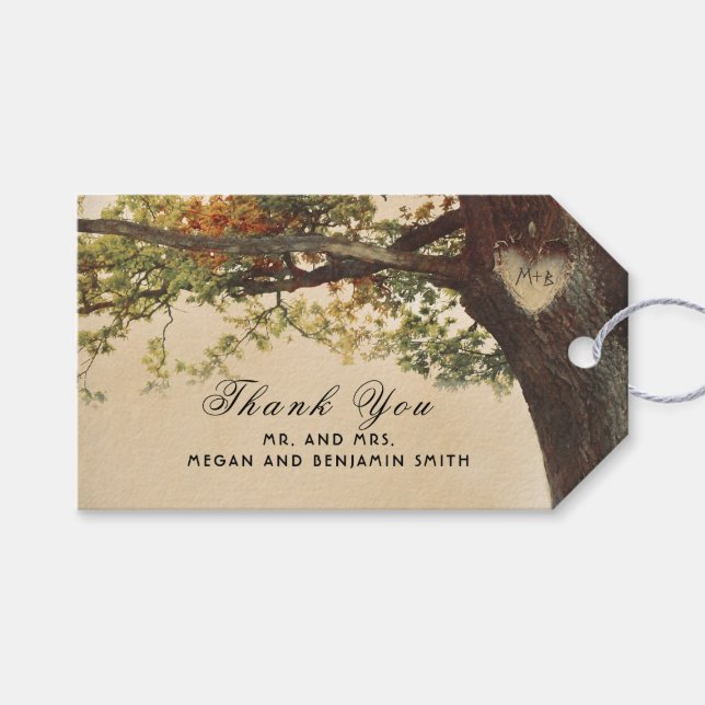 Rustikale Herbstbaume Geschenkanhänger (Vorderseite (Horizontal))