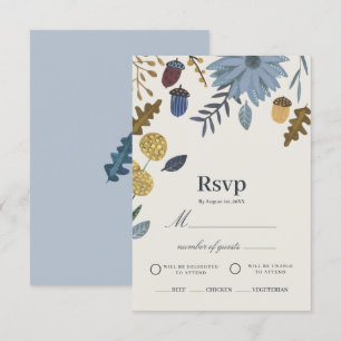 Rustikale Herbstblätter fallen Hochzeit RSVP Einladung