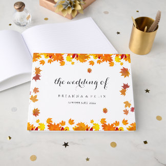 Rustikale Herbstblätter-Hochzeit Gästebuch