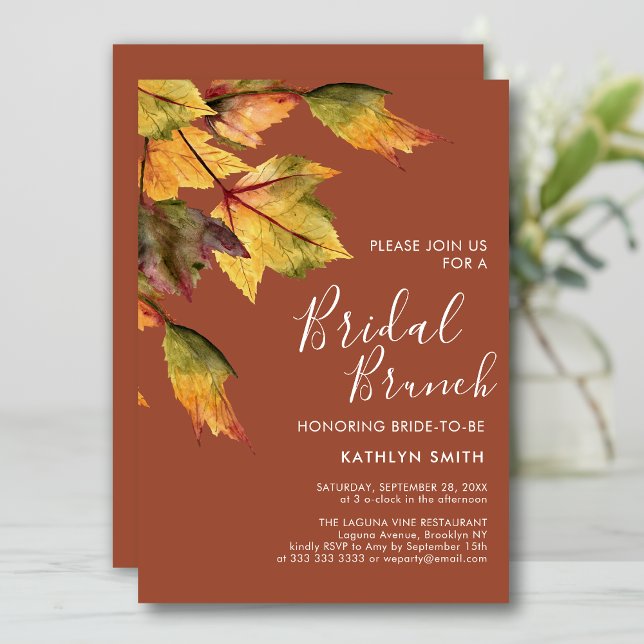 Rustikale Herbstblätter Hochzeit im Herbst Bridal  Einladung (Von Creator hochgeladen)