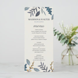 Rustikale Herbstblätter Hochzeit im Herbst Menükarte