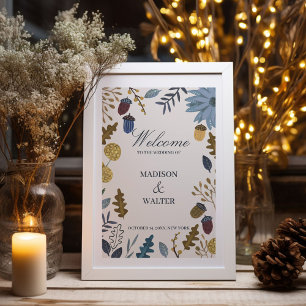 Rustikale Herbstblätter Hochzeit im Herbst Poster