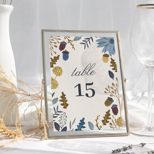 Rustikale Herbstblätter Hochzeit im Herbst Tischnu Tischnummer (Rustic autumn leaves fall wedding table number)