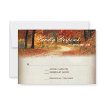 Rustikale Herbstblätter Hochzeit-RSVP-Karten