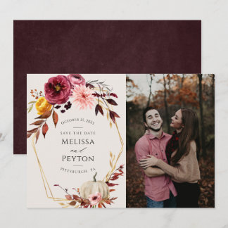 Rustikale Herbstblätter Save-the-Date