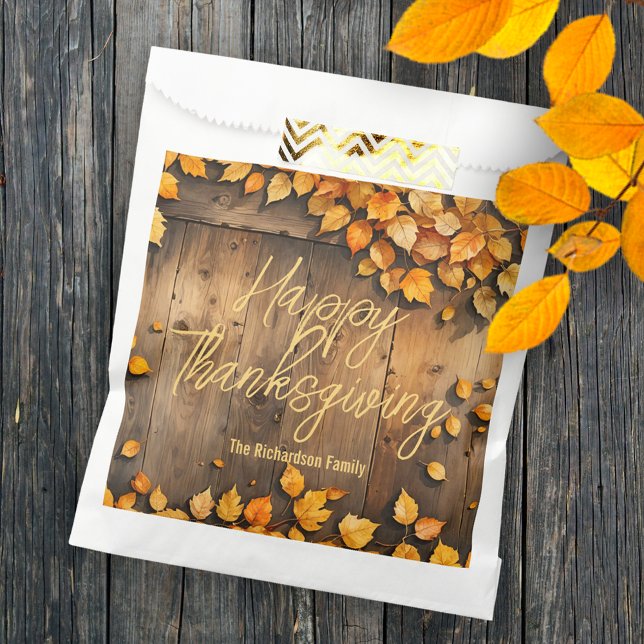 Rustikale Herbstblätter Thanksgiving-Dinner Geschenktütchen (Von Creator hochgeladen)