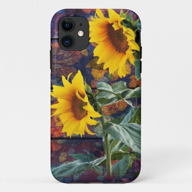 Rustikale Herbstblätter und Sonnenblumen Case-Mate iPhone Hülle (Rückseite)