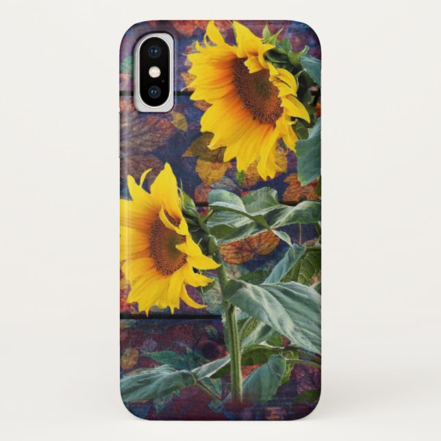Rustikale Herbstblätter und Sonnenblumen Case-Mate iPhone Hülle (Rückseite)