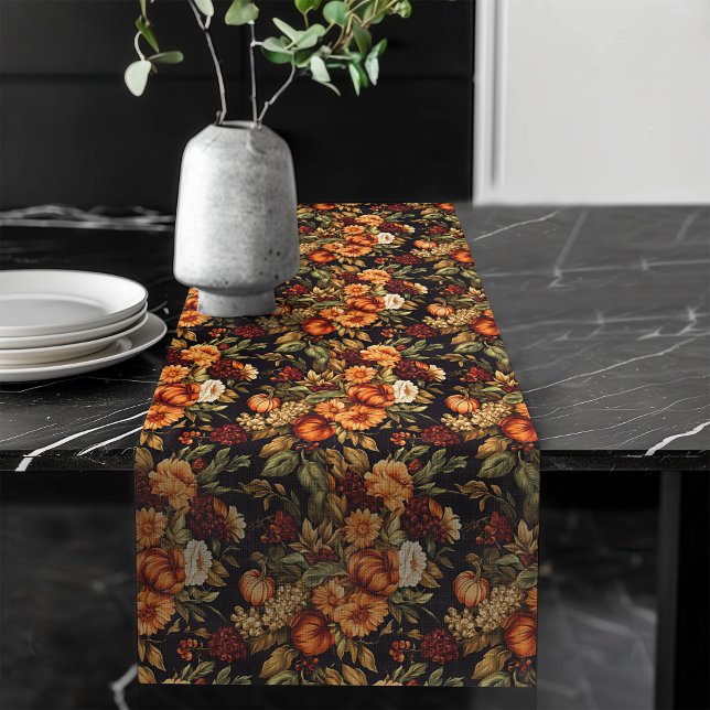Rustikale Herbstblumen & Kürbis Läufer (Rustic Autumn Flowers & Pumpkins Runner)