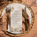 Rustikale Herbstblumenbraun-Neutrallandhochzeit Menükarte<br><div class="desc">Rustikales Blumenmenü mit wunderschönen Arrangements von Herbst-Blume mit erdigen neutralen Hochzeitsfarben in Brauntönen, Rosa, Elfenbein und Bräune. Boho chic Herbst Blumendesign mit eleganten, einfachen modernen Schriften. Ideal für Hochzeit im Herbst, Hochzeit auf dem Lande, Hochzeit im Stall oder rustikale Gartenanlage, Anwesen und Weinberge zum Beispiel. Um Einladungen, Schreibwaren, Spiele und...</div>