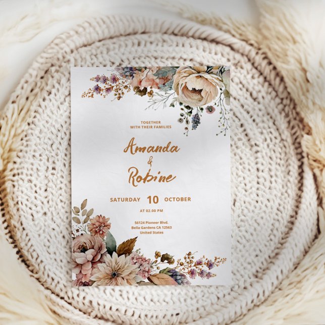Rustikale Herbstblütenhochzeit Einladung (Von Creator hochgeladen)
