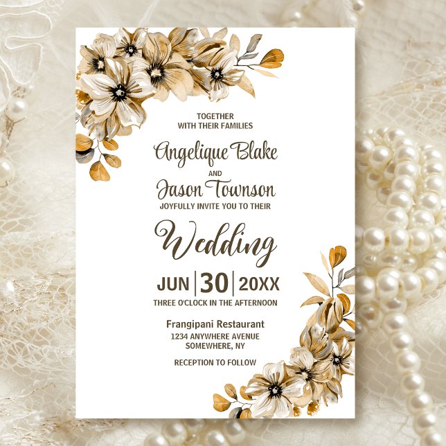 Rustikale Herbstblütenhochzeit Einladung (Von Creator hochgeladen)