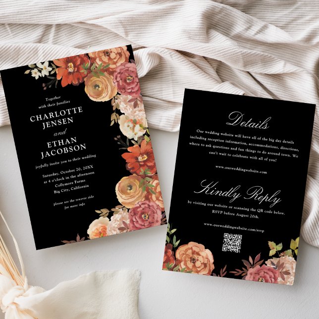 Rustikale Herbstblütenhochzeit Einladung (Von Creator hochgeladen)